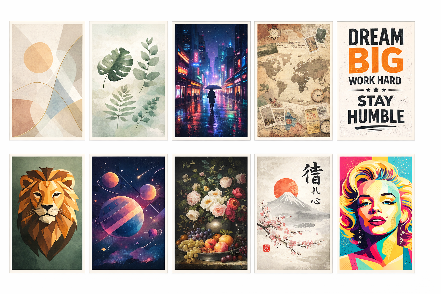 Набор интерьерных постеров